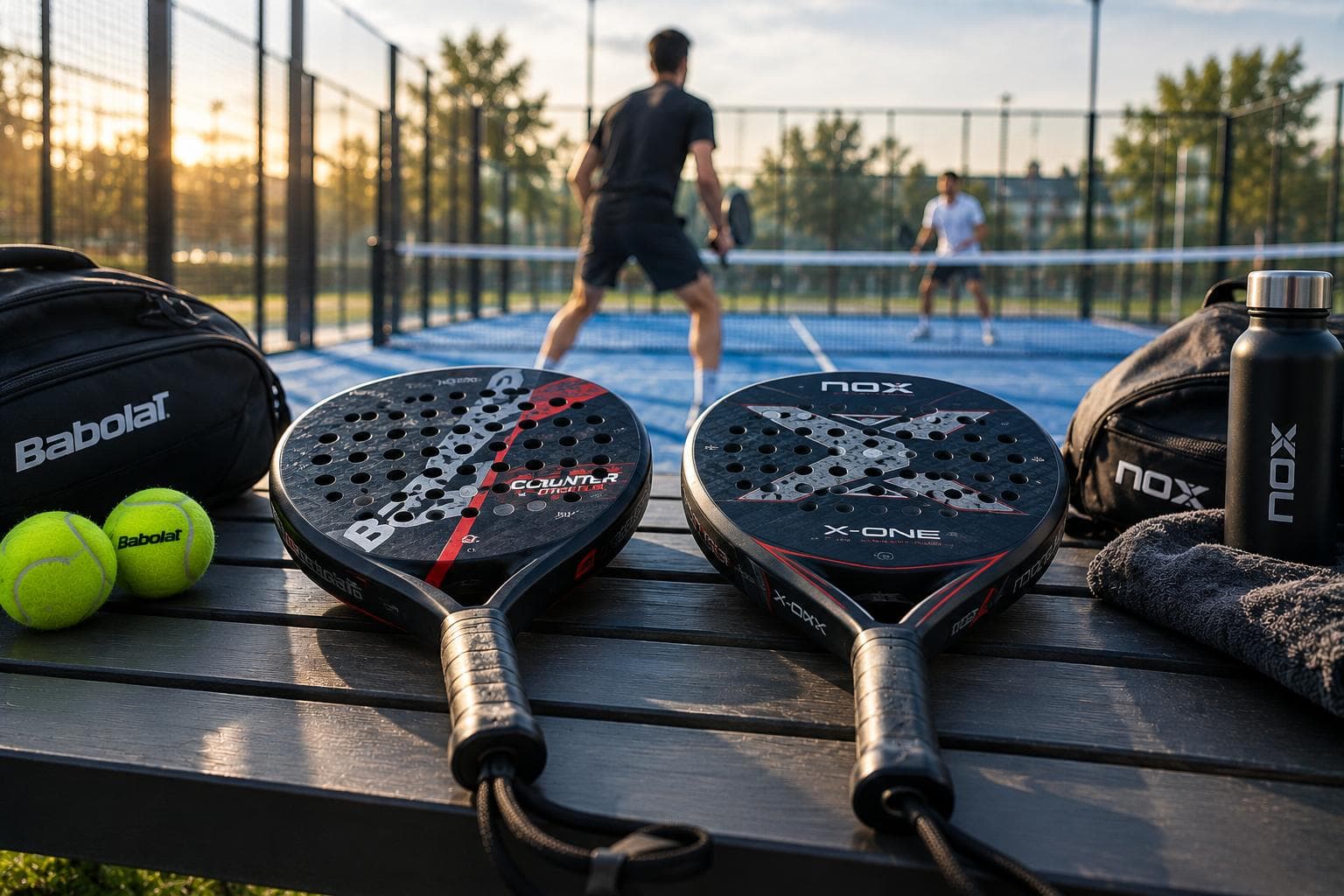 Padel-Spieler beim Unterhand-Aufschlag auf einem Outdoor-Court