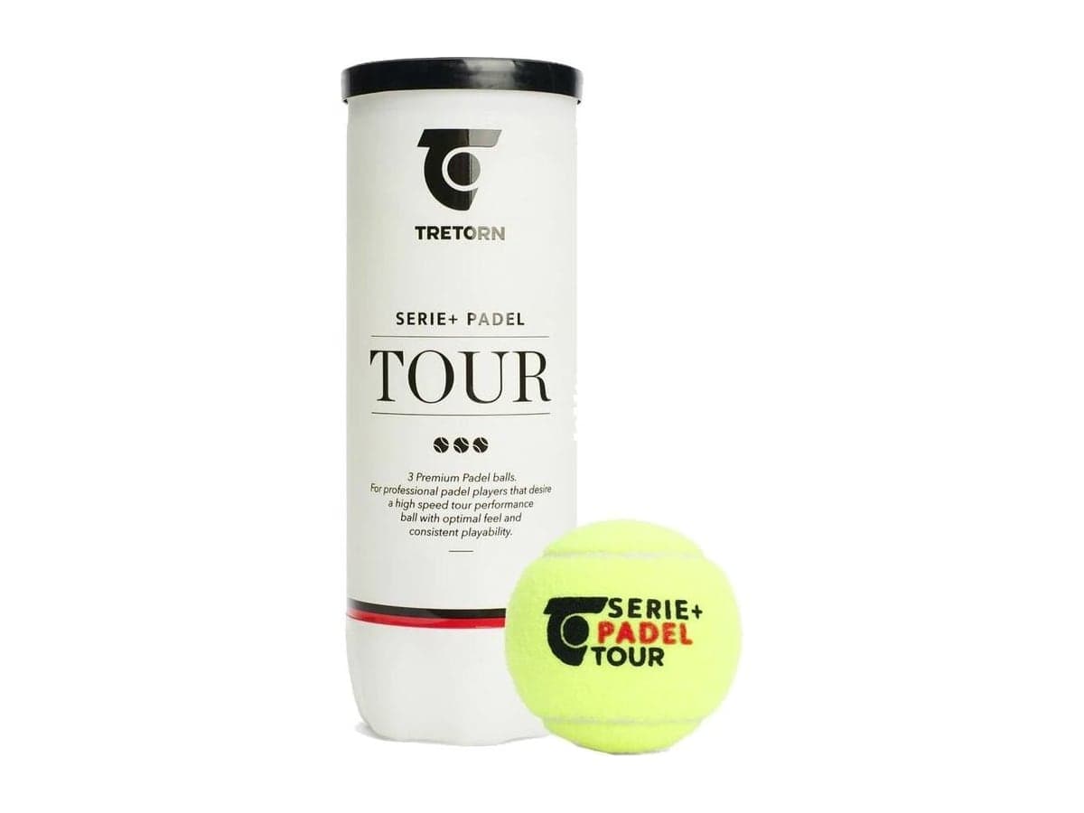 Tretorn Serie+ Tour Padelbälle in der Dose auf dem Court