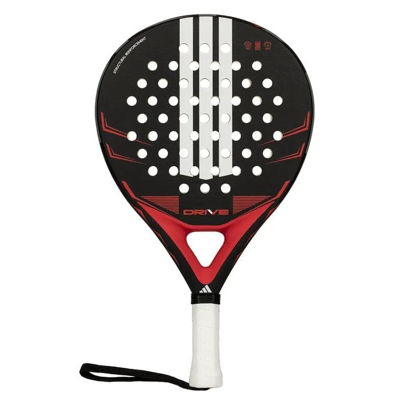 adidas Drive Black 2026 Padel-Schläger in Schwarz mit roten Akzenten