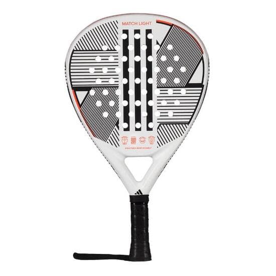 adidas Match Light 3.3 2024 Padel-Schläger in Weiß und Schwarz mit orangen Akzenten