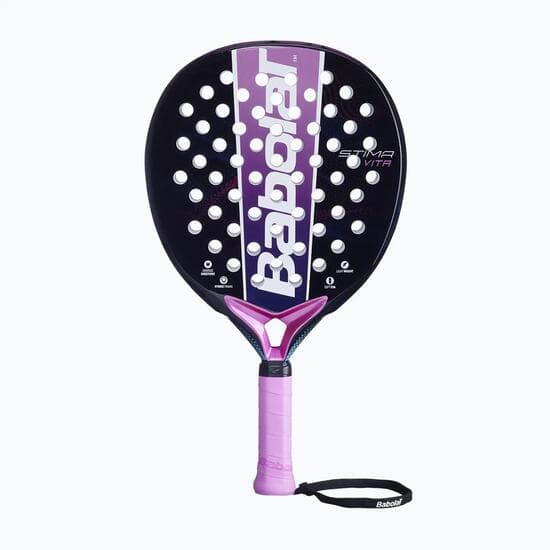 Babolat Stima Vita 2025 Padel-Schläger in Schwarz und Lila mit pinkem Griff