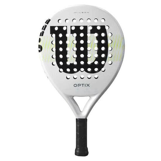 Wilson Optix V1 Padel-Schläger in Weiß mit schwarzem Wilson-Logo