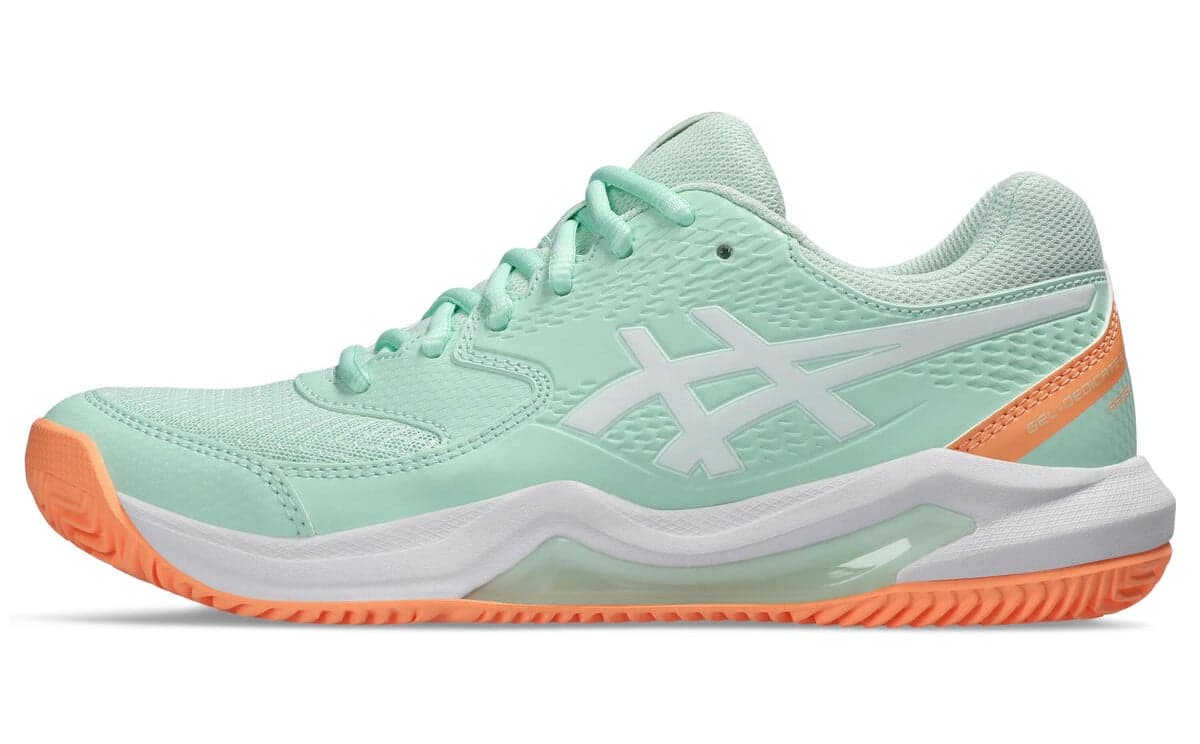 ASICS Gel-Dedicate 8 Padel Damen-Padelschuh in Mint mit oranger Sohle